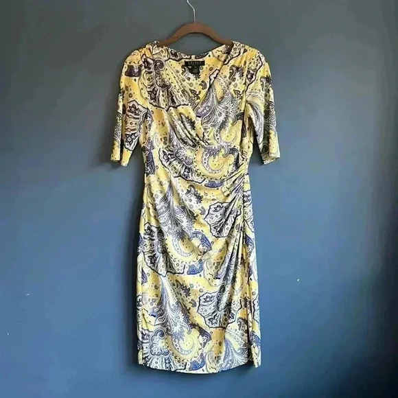 Lauren Ralph Lauren Dresses & Skirts - LAUREN Ralph Lauren yellow and blue dress woman’s size 2